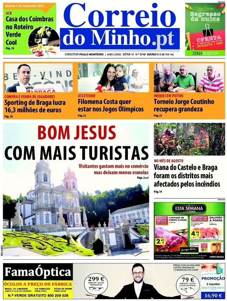 Capa Correio do Minho - 2015-09-02