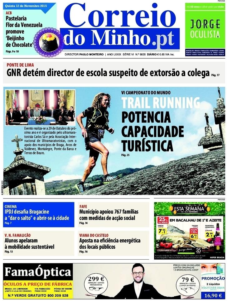 Capa Correio do Minho - 2015-11-12