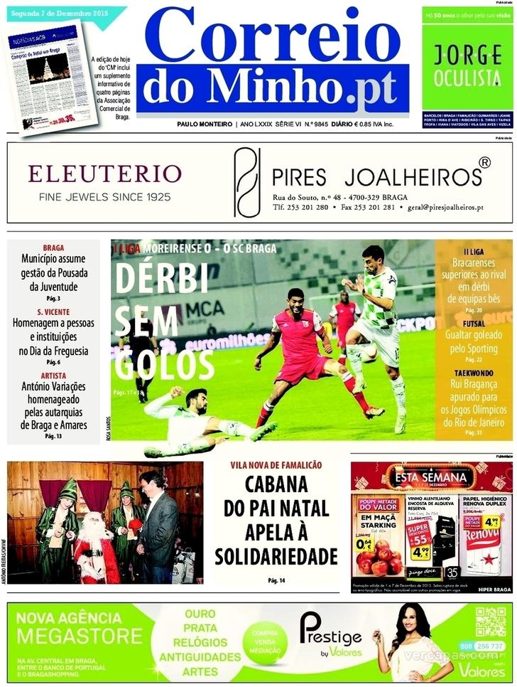 Capa Correio do Minho - 2015-12-07