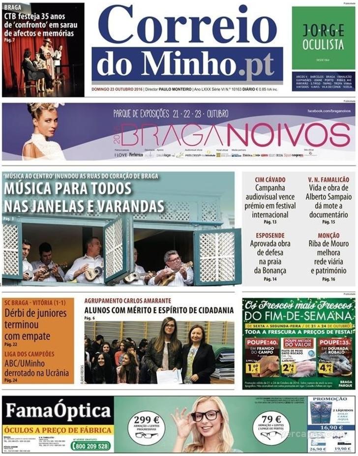 Capa Correio do Minho - 2016-10-23