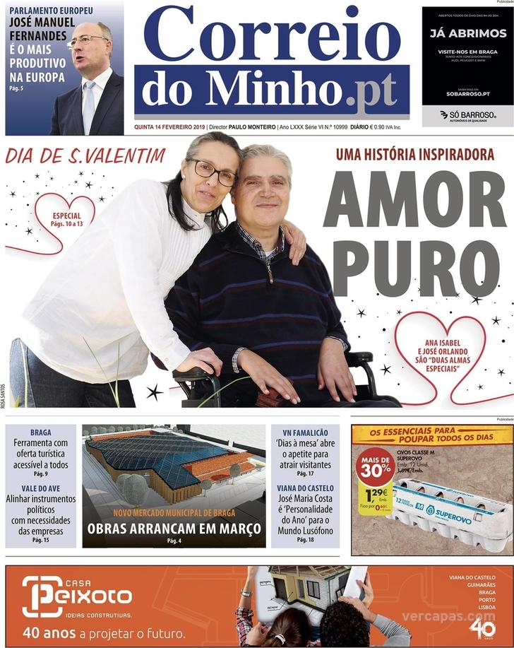 Capa Correio do Minho - 2019-02-14