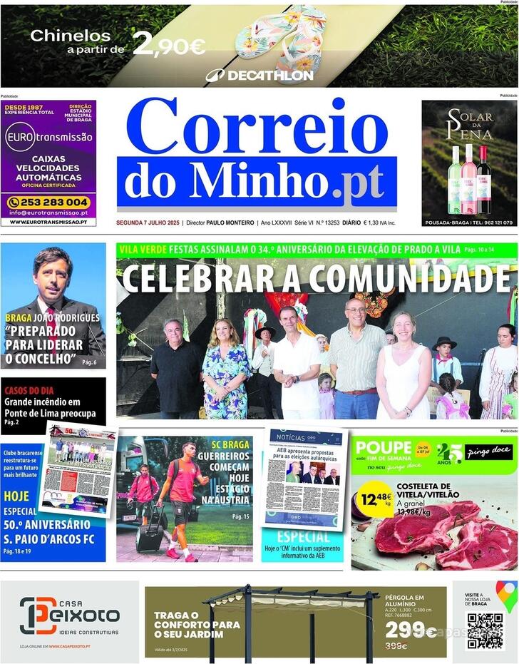 Capa Correio do Minho - 2025-07-08