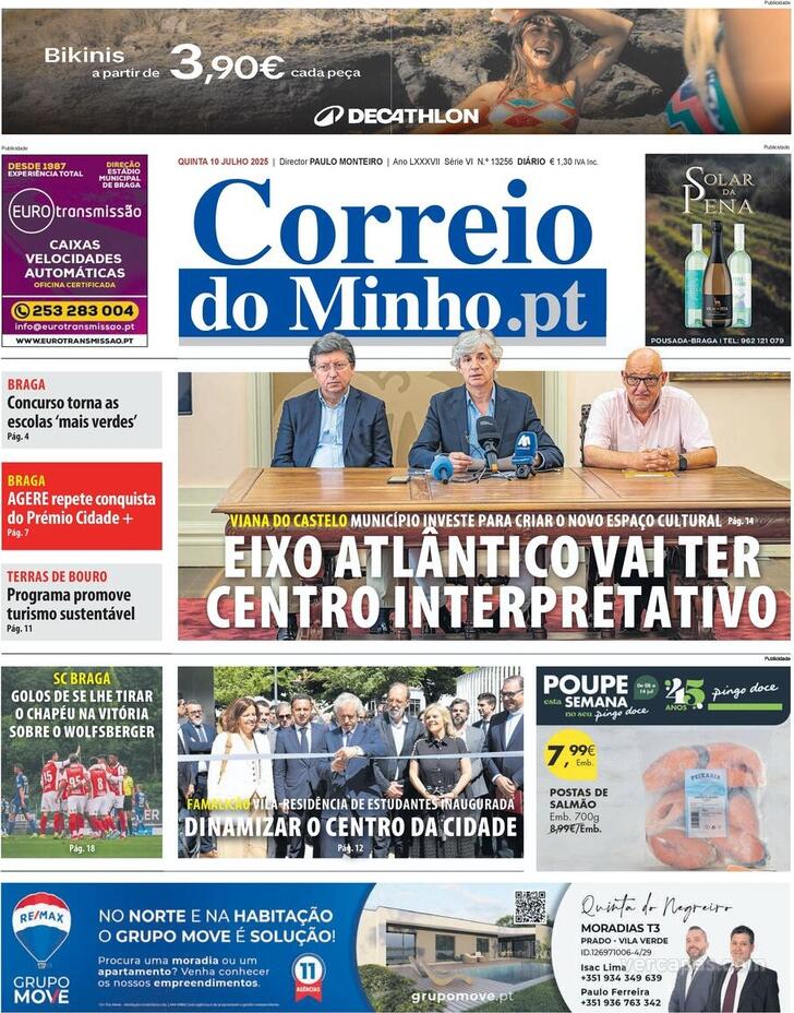 Capa Correio do Minho - 2025-07-10