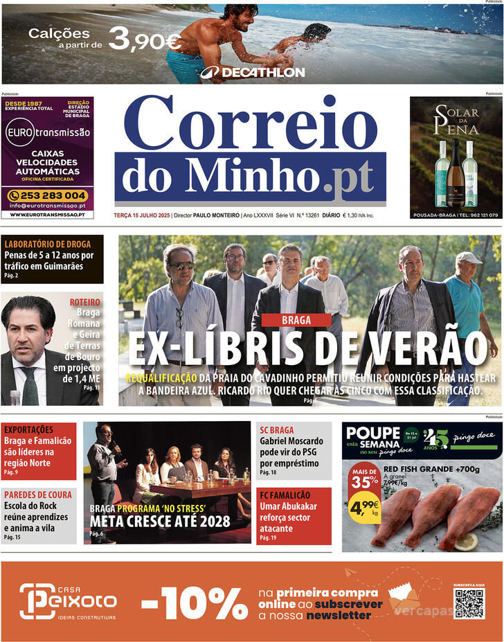 Capa Correio do Minho - 2025-07-15