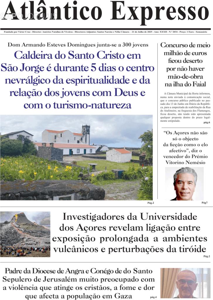 Capa Correio dos Aores - 2025-07-21