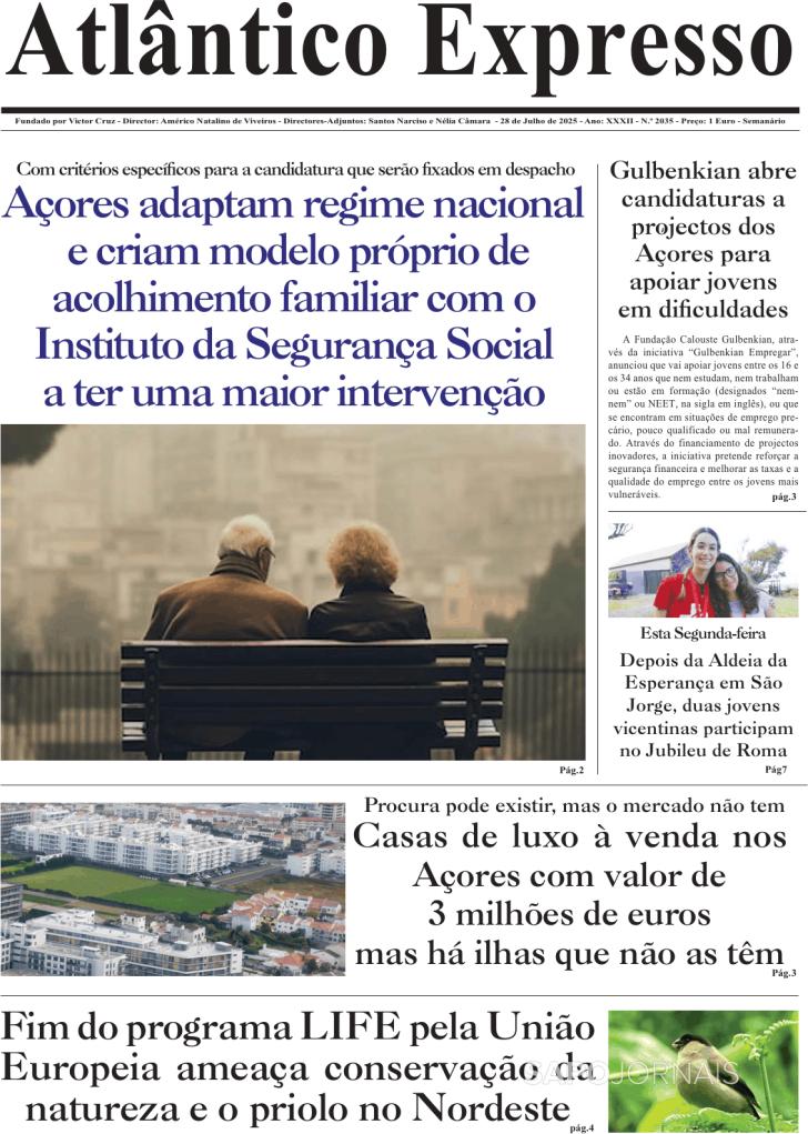 Capa Correio dos Aores - 2025-07-28