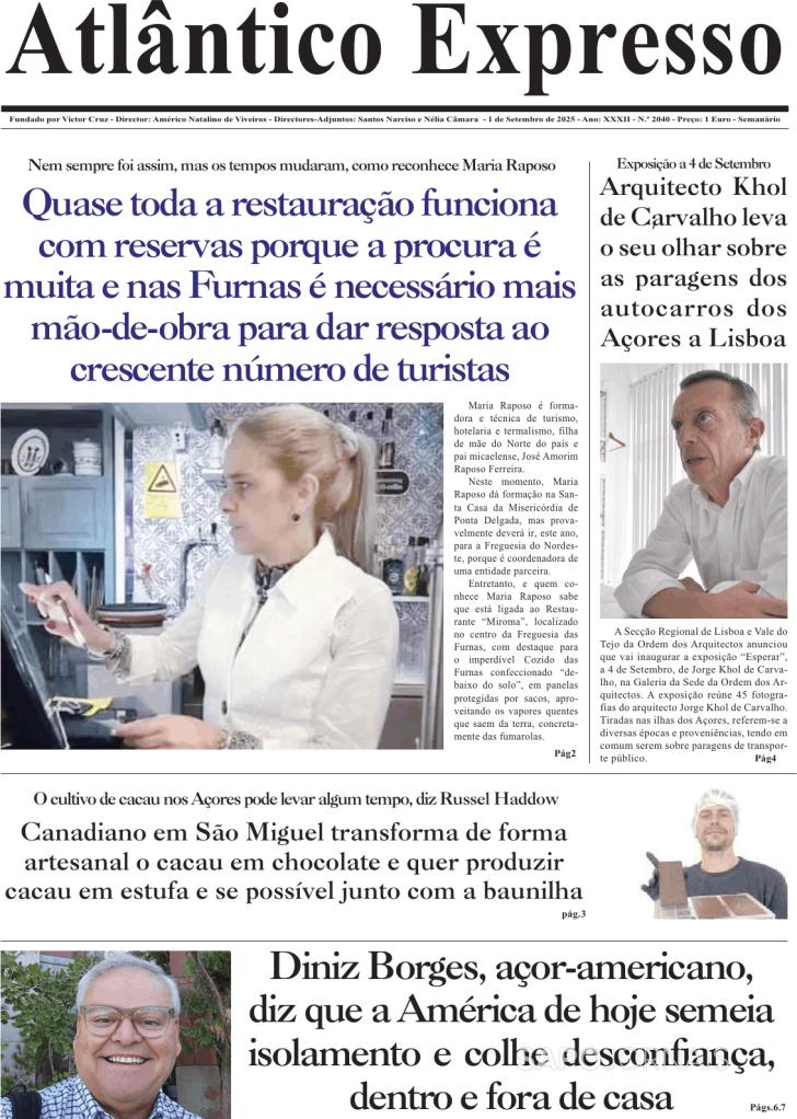 Capa Correio dos Aores - 2025-09-01