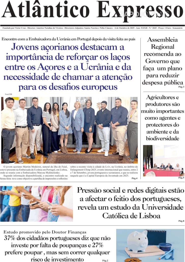 Capa Correio dos Aores - 2025-10-06