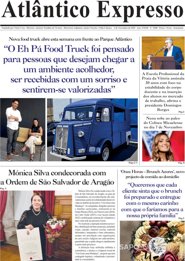 Capa Correio dos Aores - 2025-11-03