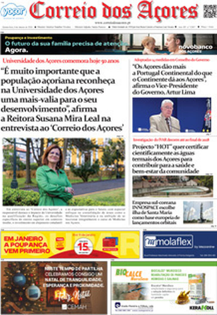 Capa Correio dos A�ores - 2026-01-09