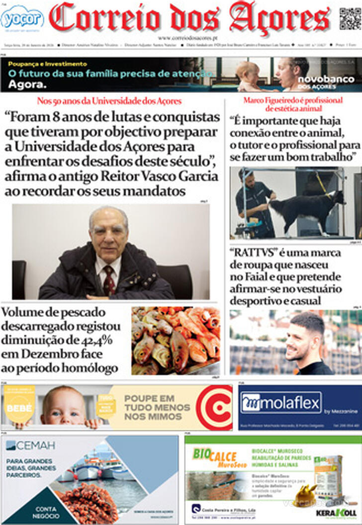 Capa Correio dos A�ores - 2026-01-20