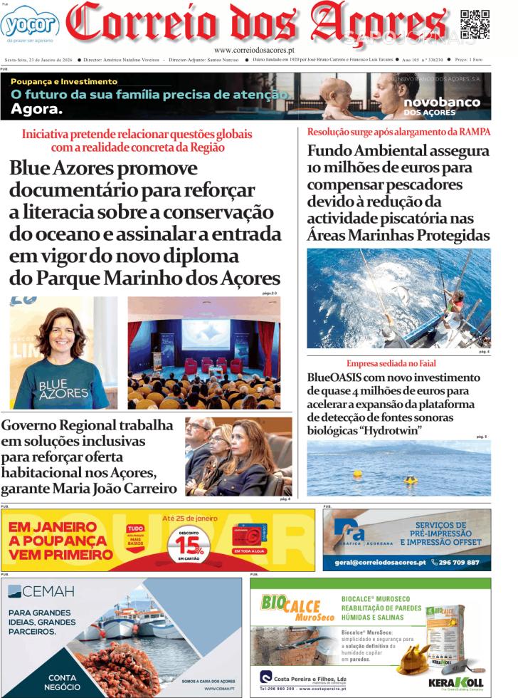 Capa Correio dos A�ores - 2026-01-23