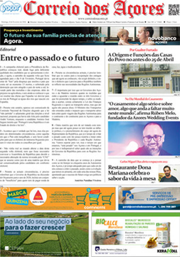 Capa Correio dos A�ores - 2026-02-08