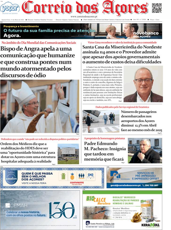 Capa Correio dos A�ores - 2026-05-13