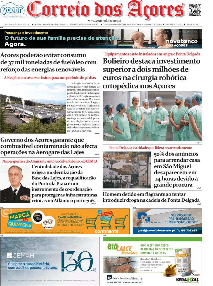 Capa Correio dos A�ores - 2026-05-19
