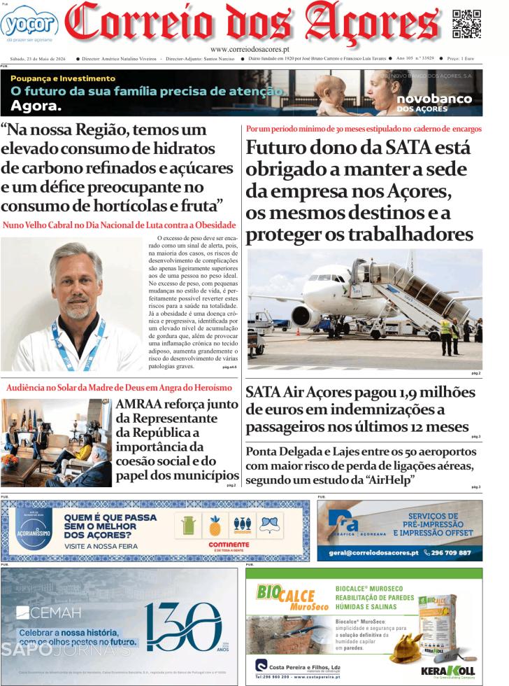 Capa Correio dos A�ores - 2026-05-23