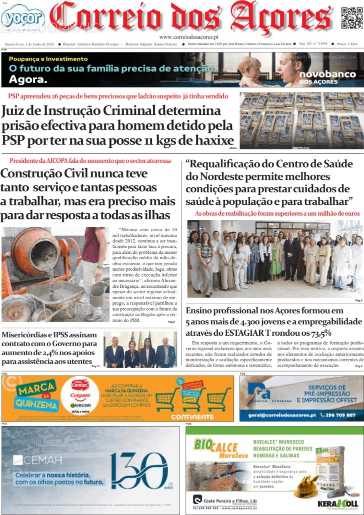 Capa Correio dos A�ores - 2026-06-03