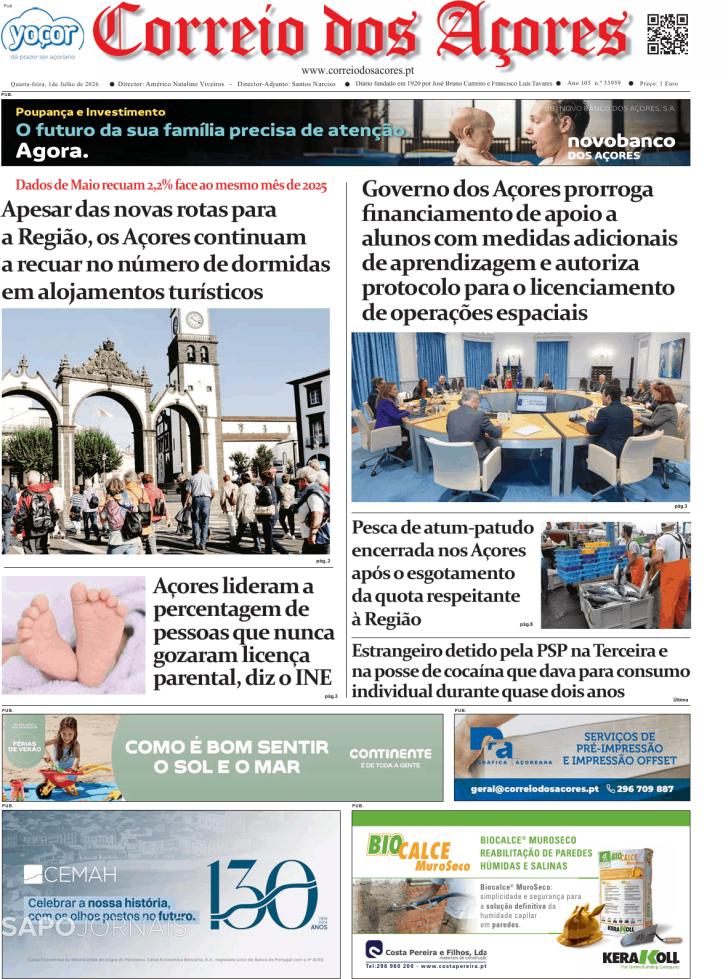 Capa Correio dos A�ores - 2026-07-01