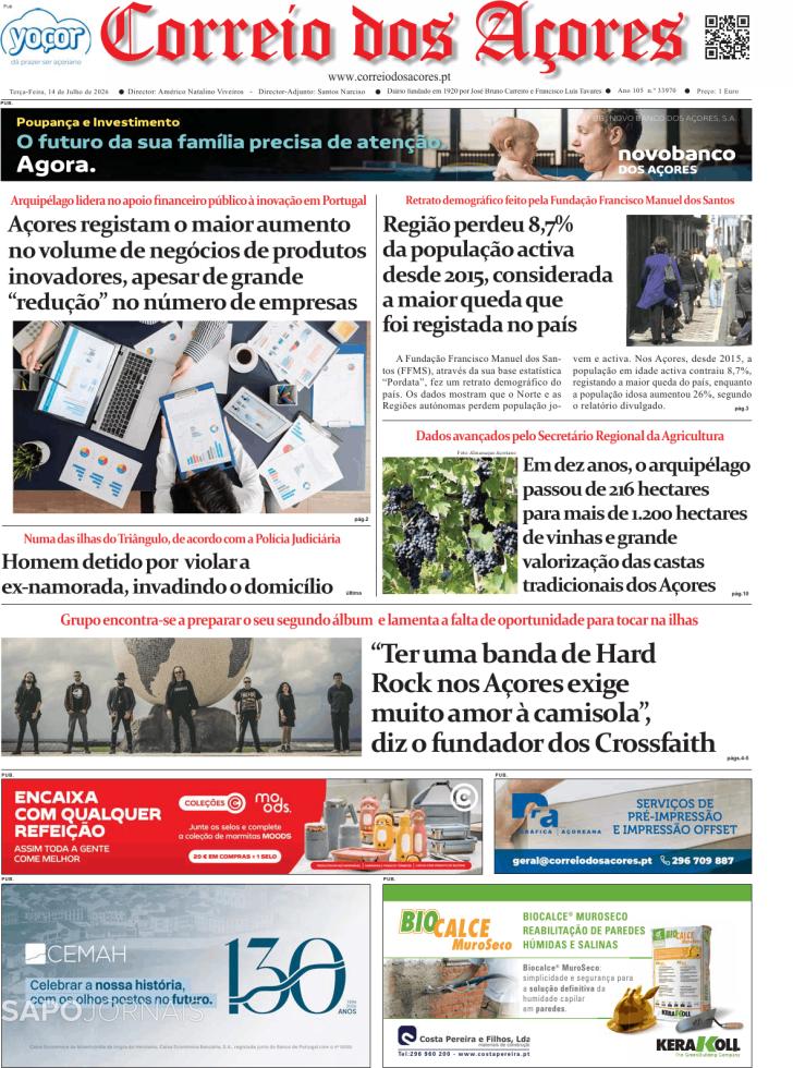 Capa Correio dos A�ores - 2026-07-14