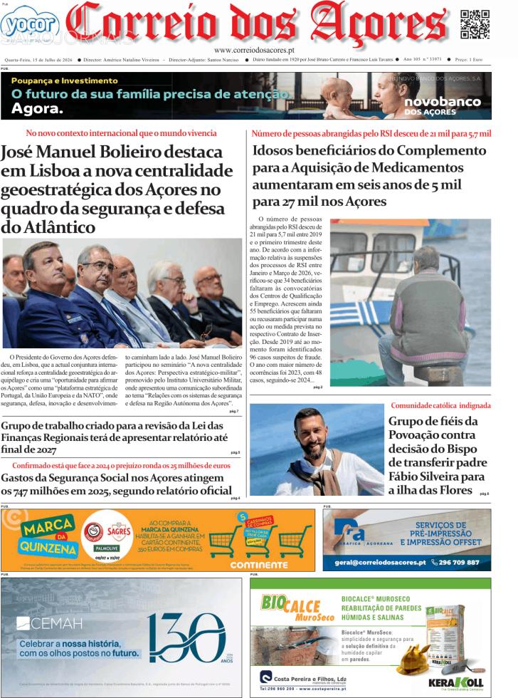 Capa Correio dos A�ores - 2026-07-15