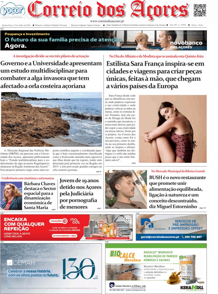 Capa Correio dos A�ores - 2026-07-23