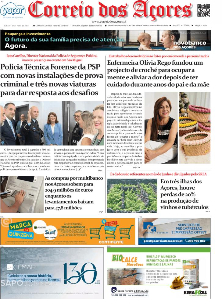 Capa Correio dos A�ores - 2026-07-25