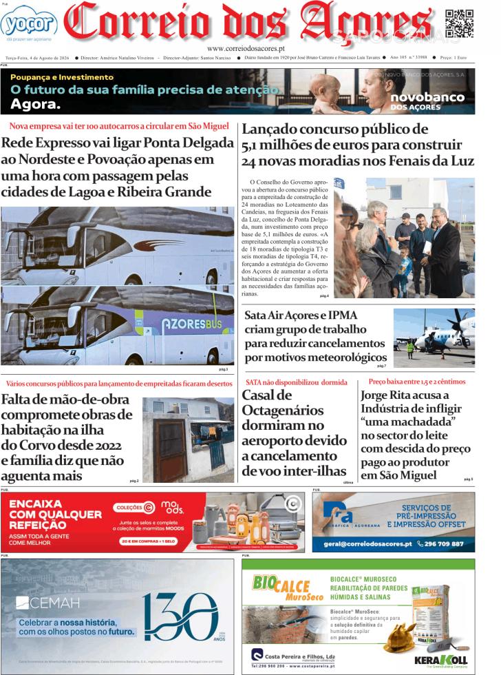 Capa Correio dos A�ores - 2026-08-04