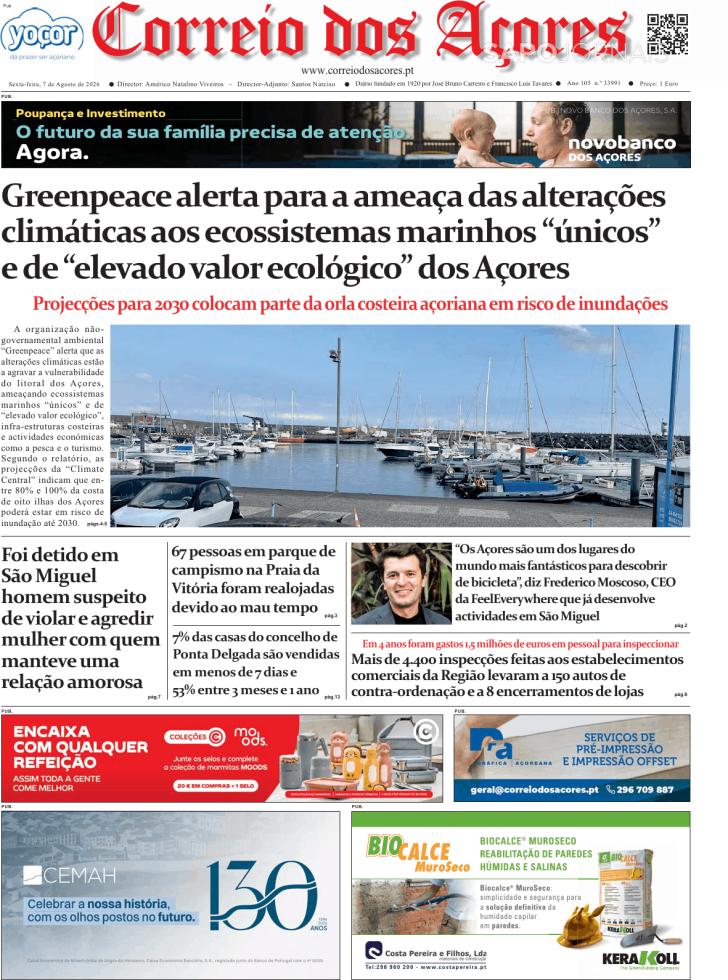 Capa Correio dos A�ores - 2026-08-07