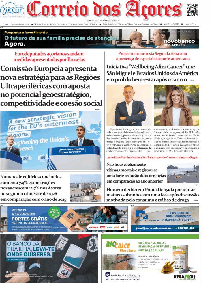 Capa Correio dos A�ores - 2026-09-12
