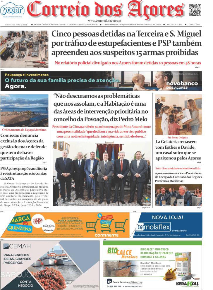 Capa Correio dos Aores - 2025-07-05