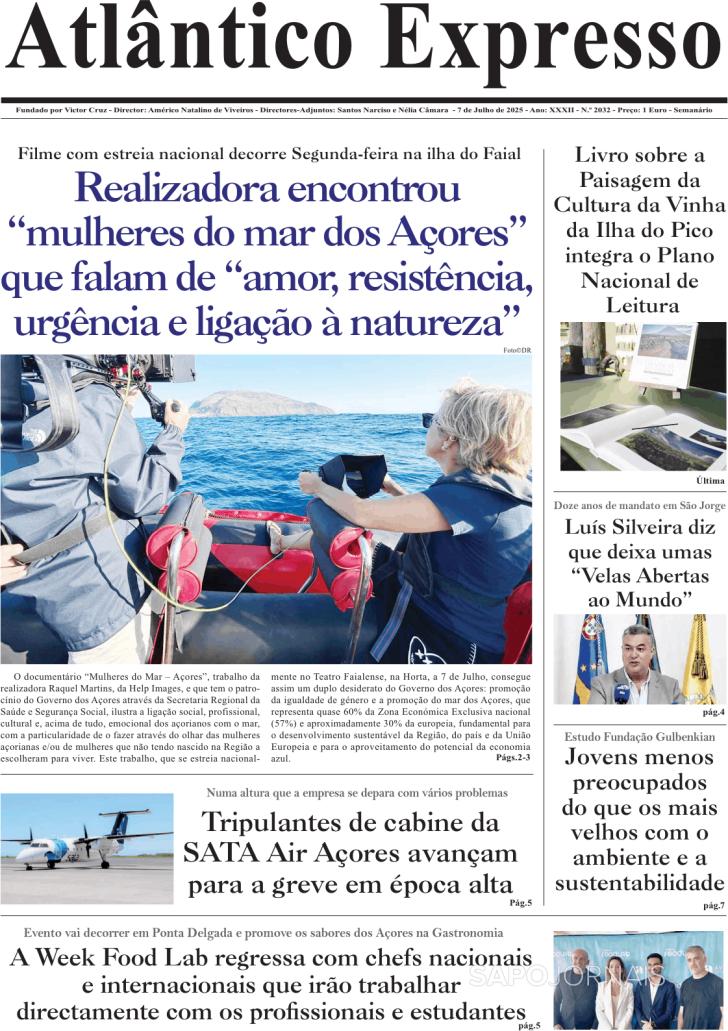 Capa Correio dos Aores - 2025-07-07