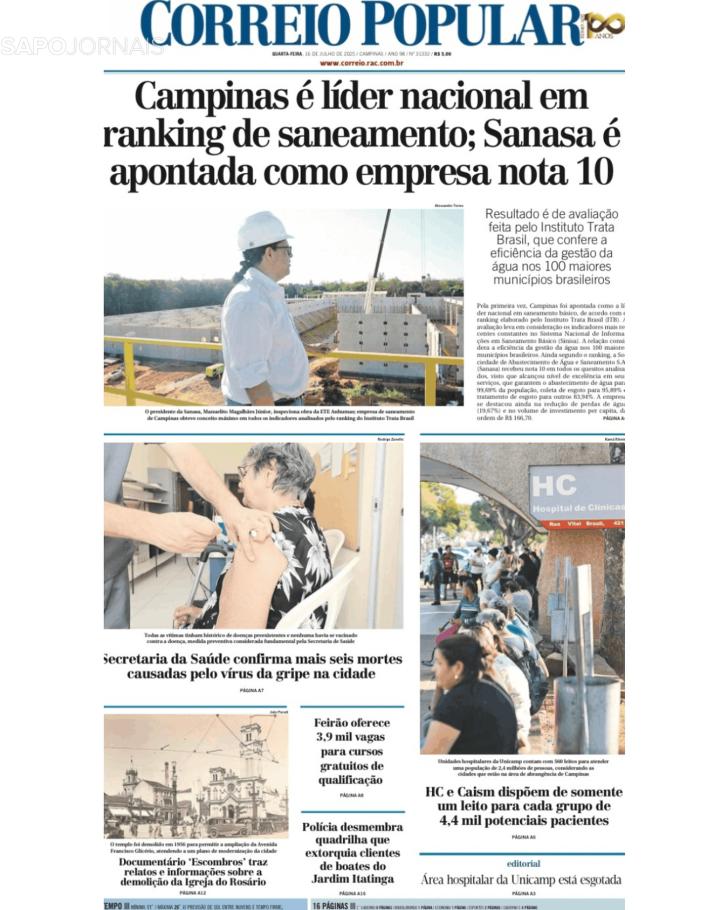 Capa Correio Popular - 2025-07-16