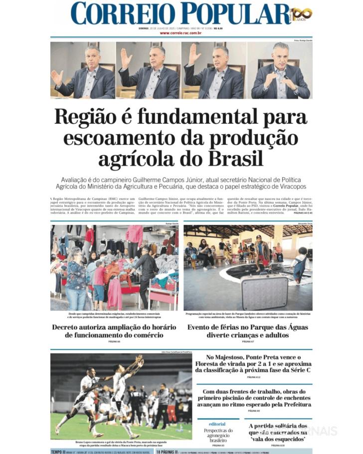 Capa Correio Popular - 2025-07-20