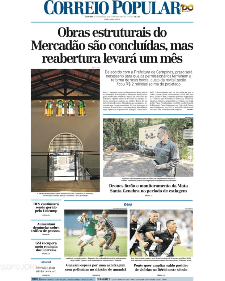 Capa Correio Popular - 2025-08-01