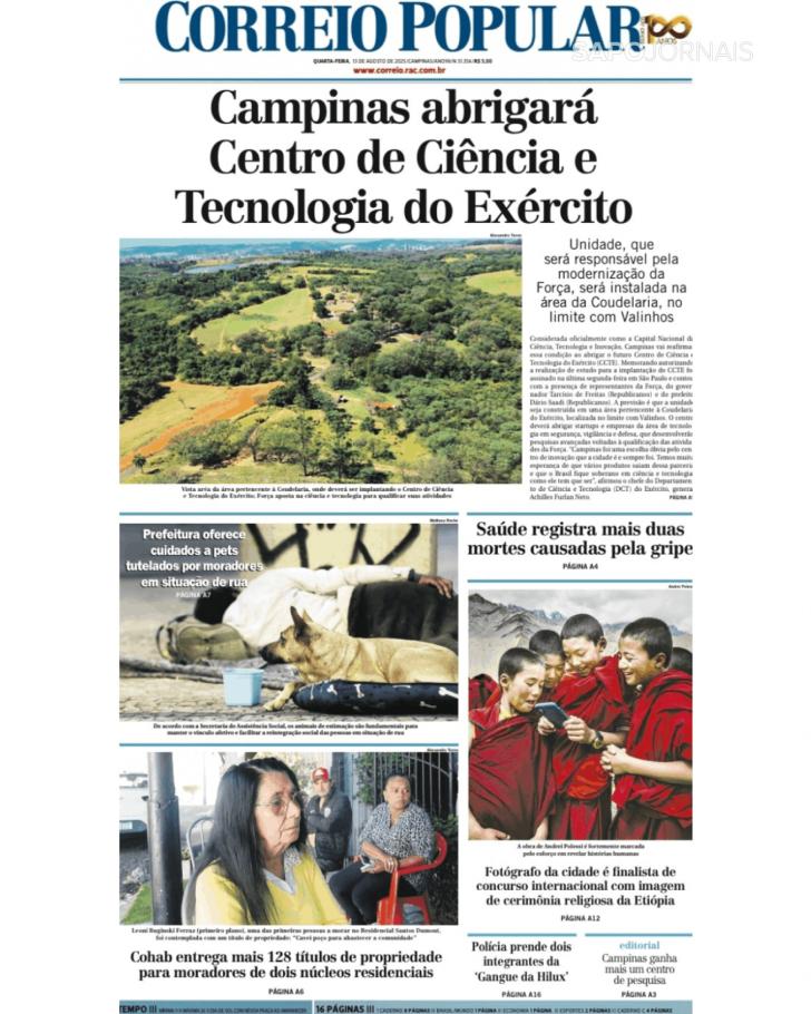 Capa Correio Popular - 2025-08-13