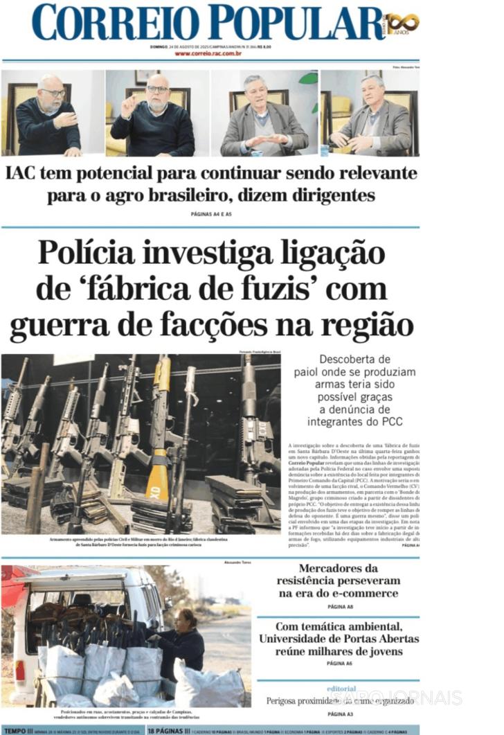 Capa Correio Popular - 2025-08-24