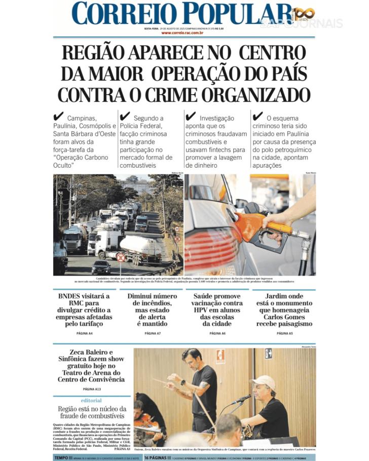 Capa Correio Popular - 2025-08-29