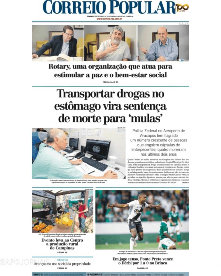Capa Correio Popular - 2025-09-07