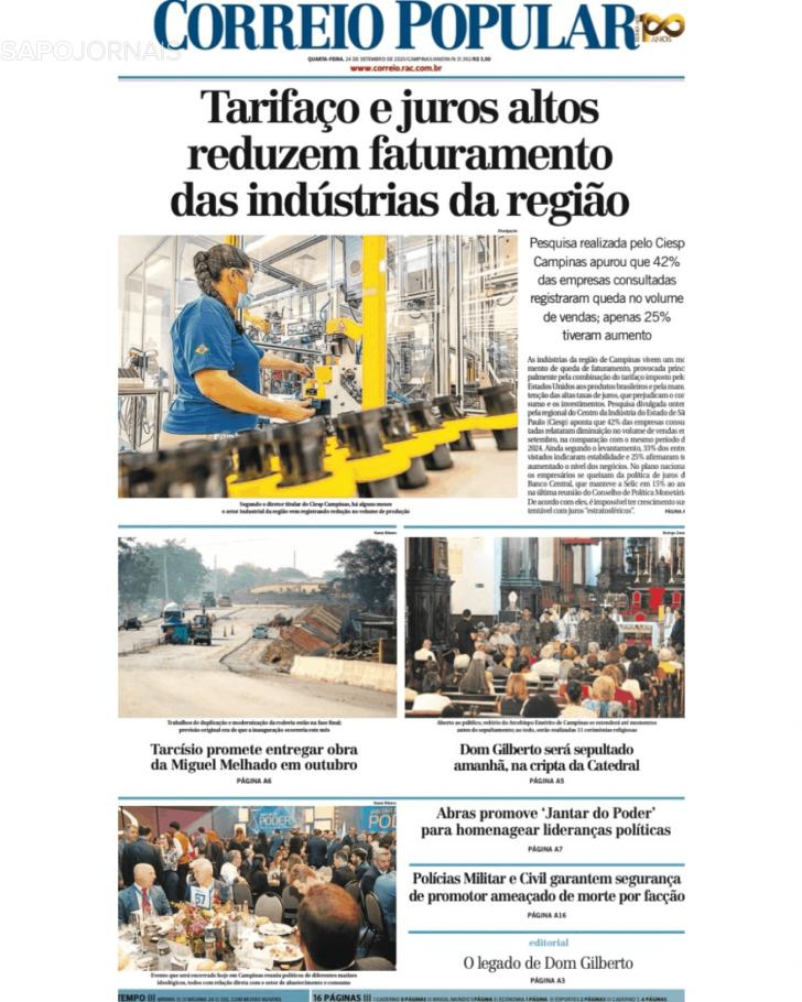 Capa Correio Popular - 2025-09-24