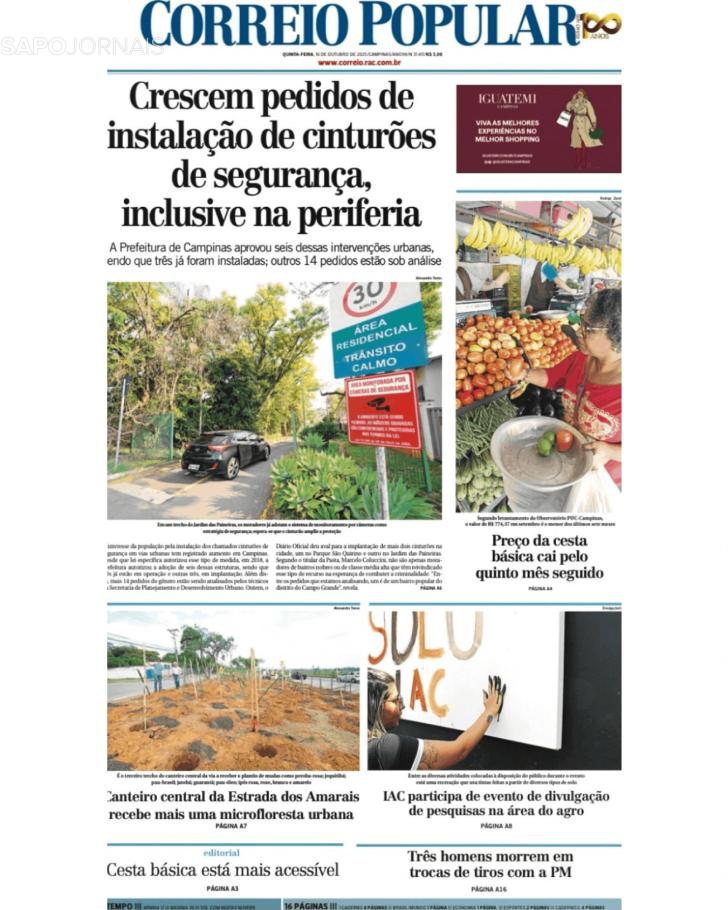 Capa Correio Popular - 2025-10-16