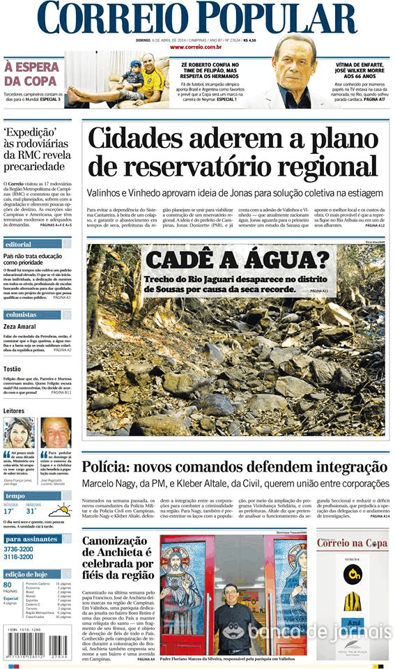 Capa Correio Popular - 2014-04-06