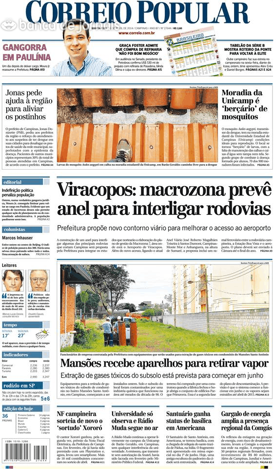 Capa Correio Popular - 2014-04-16