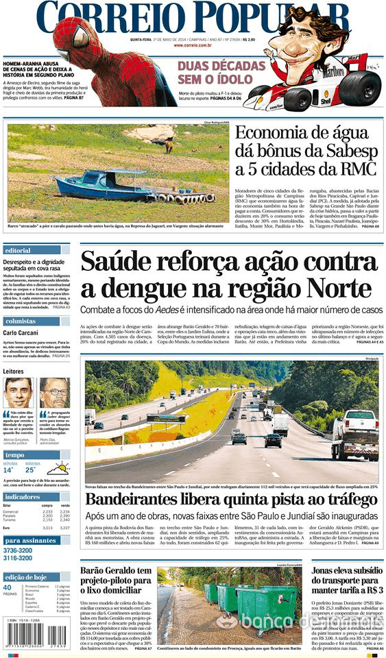 Capa Correio Popular - 2014-05-01