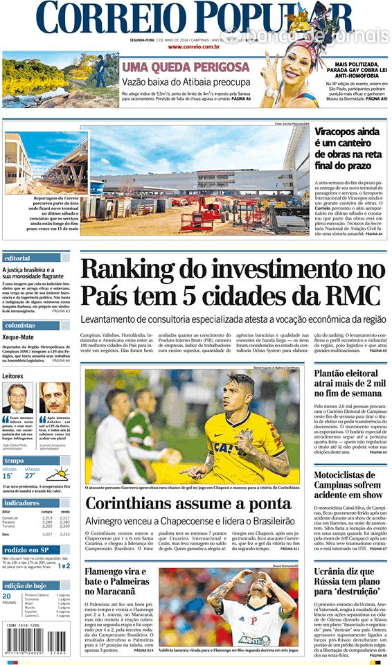 Capa Correio Popular - 2014-05-05