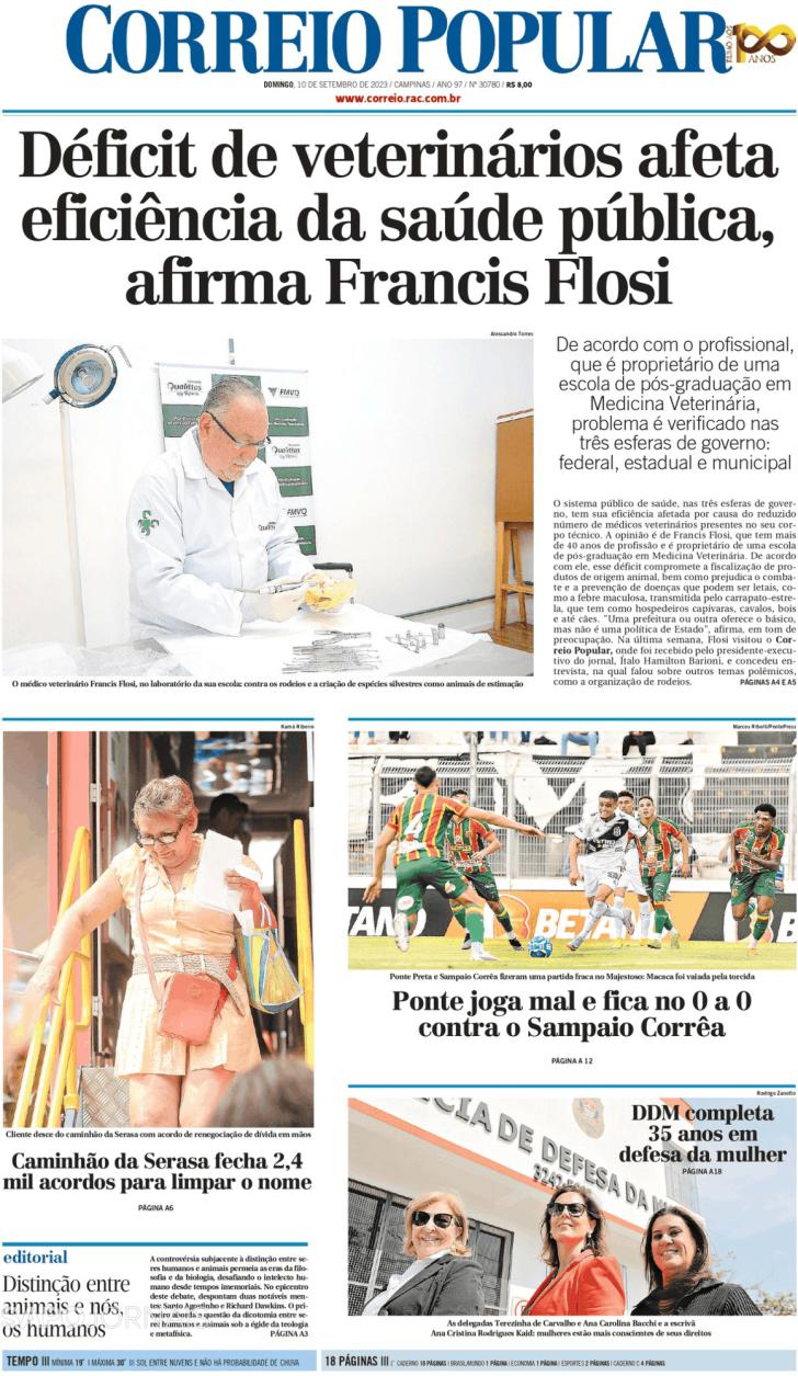 Capa Correio Popular - 2023-09-10