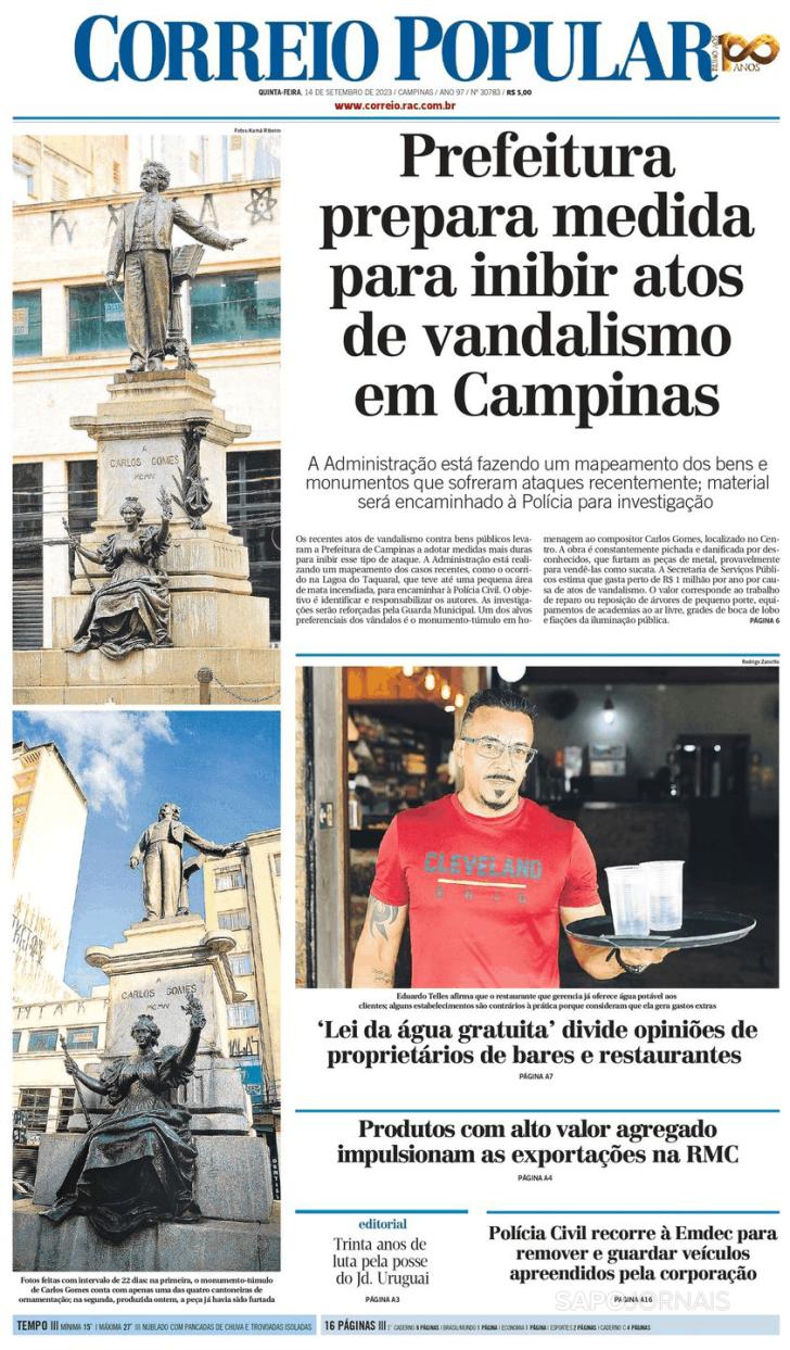 Capa Correio Popular - 2023-09-14
