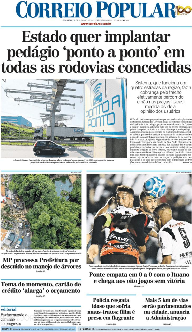 Capa Correio Popular - 2023-10-24
