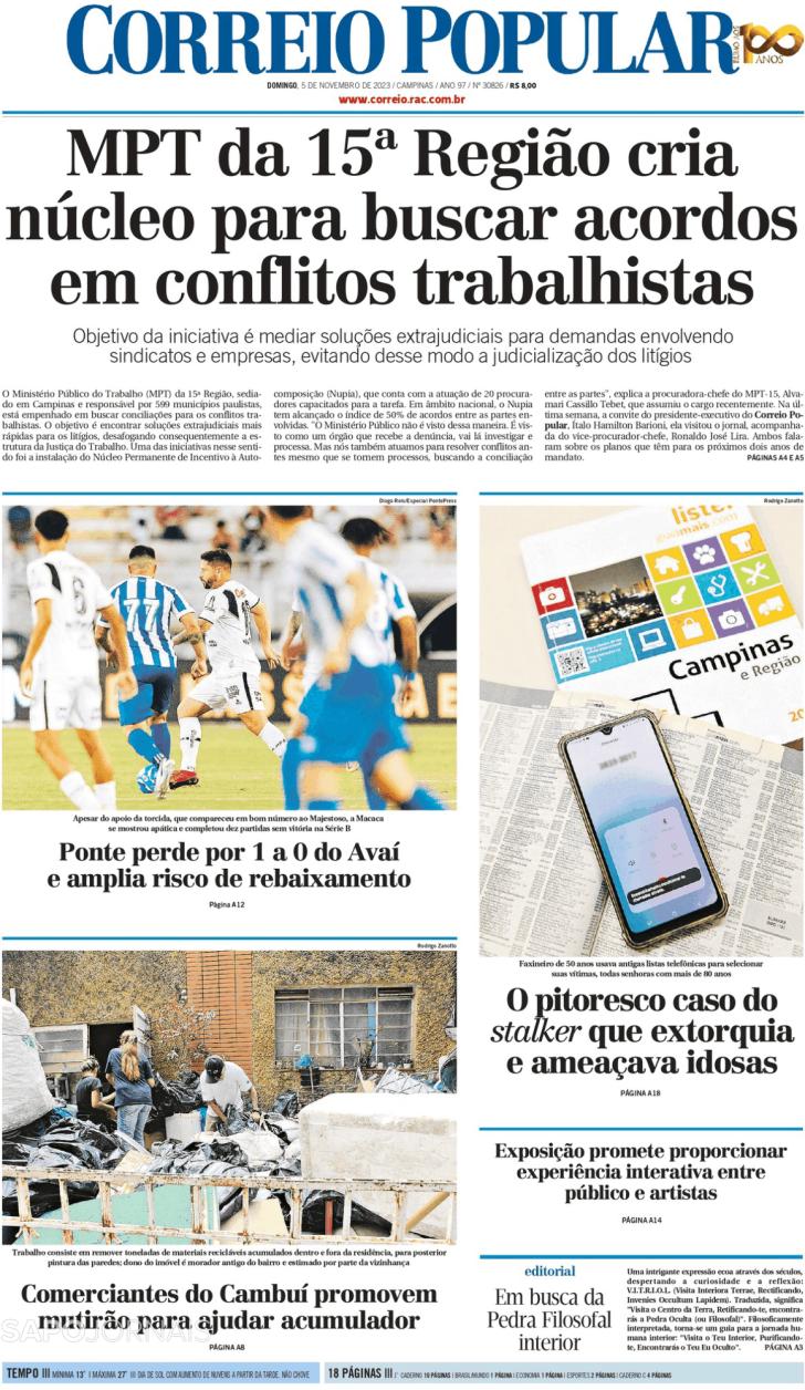 Capa Correio Popular - 2023-11-06