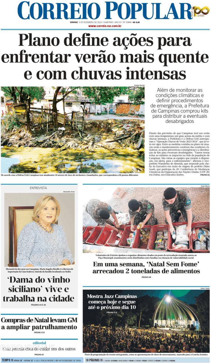 Capa Correio Popular - 2023-12-04
