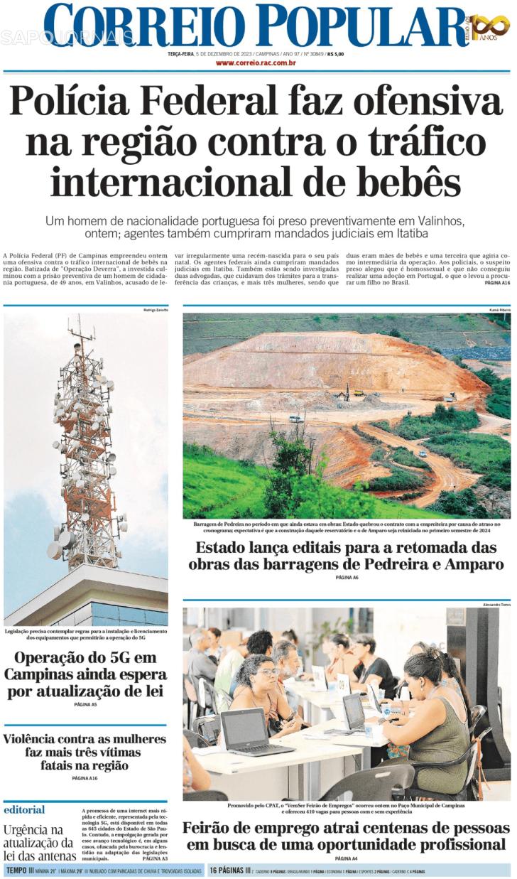 Capa Correio Popular - 2023-12-05